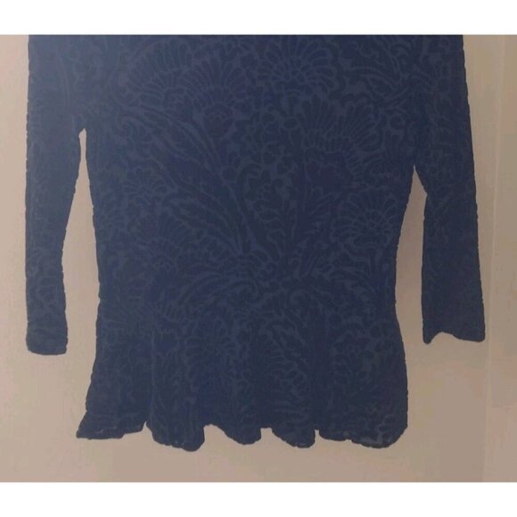 Lauren Ralph Lauren Velvet Peplum Hem Blouse - Picture 8 of 8